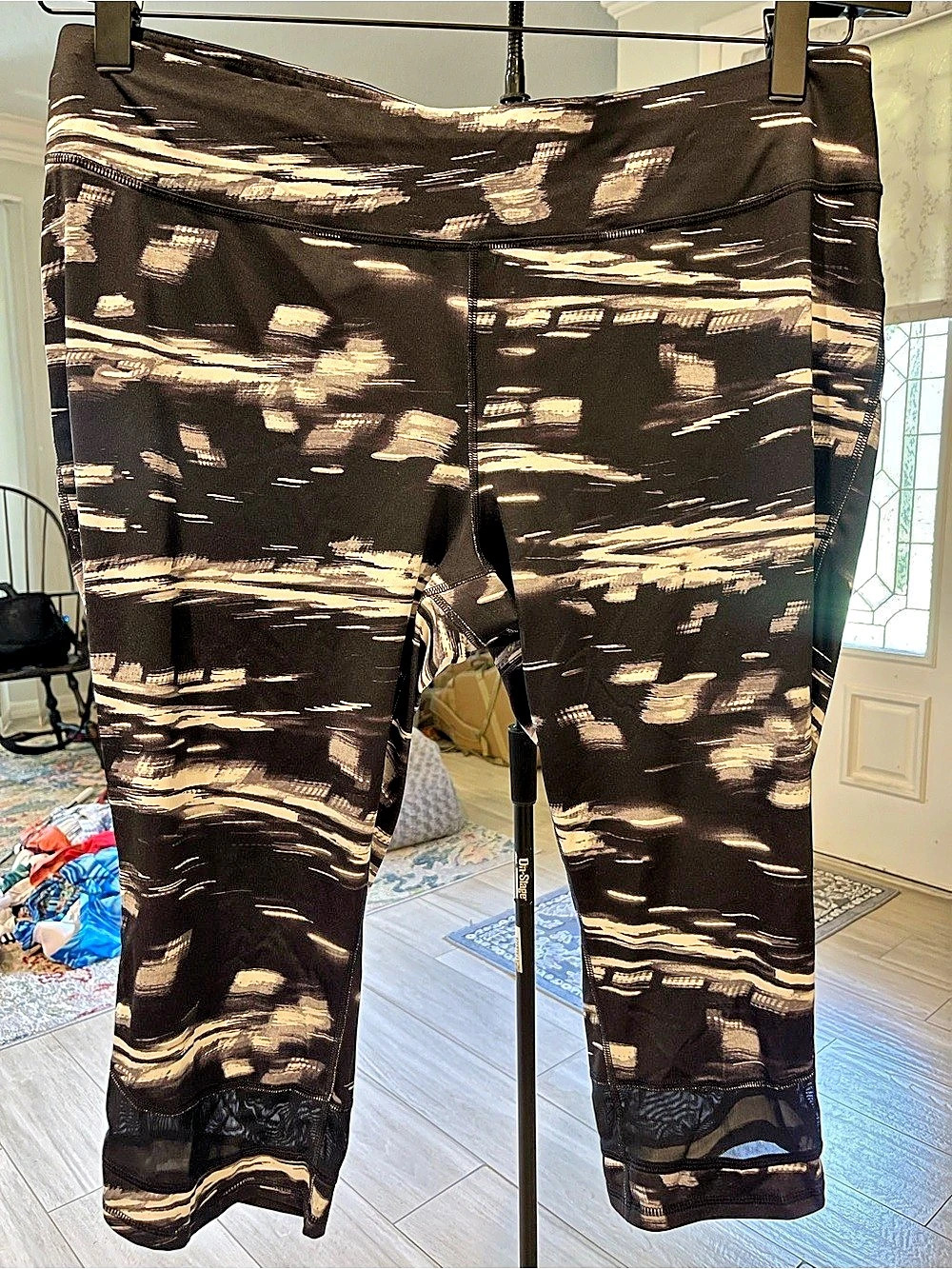 Tek Gear Dry/Tek Abstract Print Leggings in Black & White Size 2X